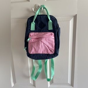 Mini 12x6 Backpack. Mint green, baby pink, navy blue